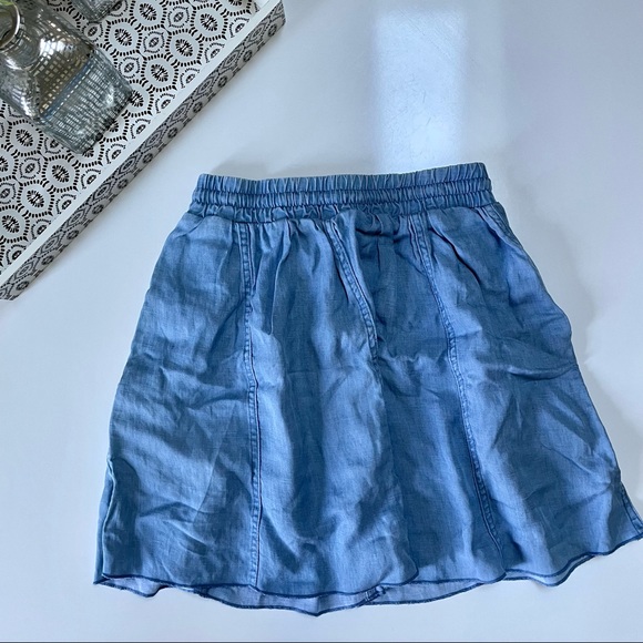 Aritzia Wilfred Chambray Blue Drawstring Skirt - Picture 5 of 6